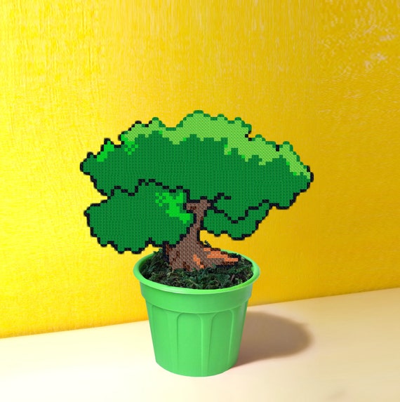 Piccolo Bonsai falso, pianta artificiale, pixel art, piccolo albero in  vaso, arredamento minimale, regalo per giardiniere, decorazione di fiori  finti, pianta interna -  Italia