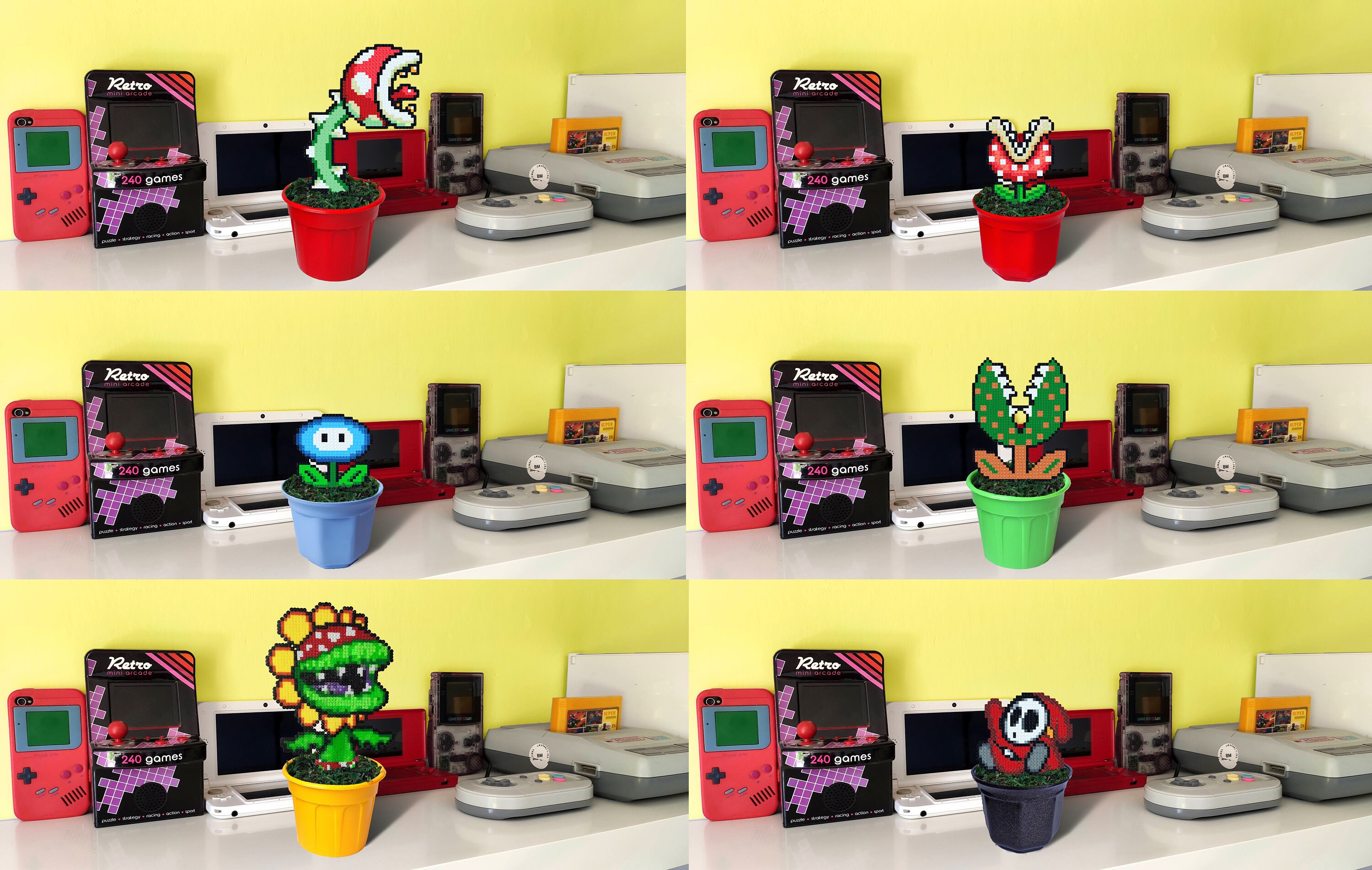 Super Mario Bros Figures Piranha Plant Mushroom Classic | Etsy