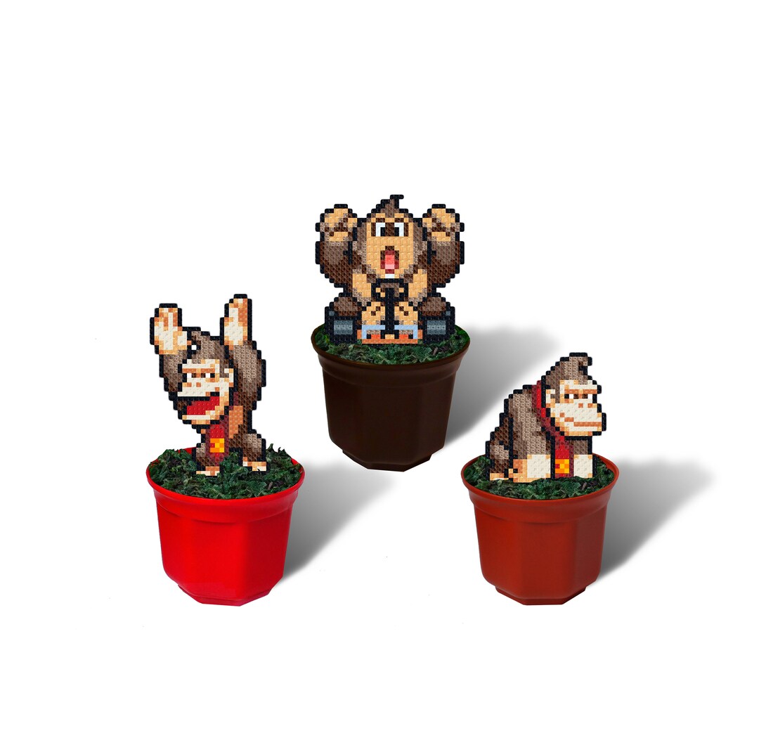 Donkey Kong Figurine in Plant Pot Gift for DK Fan Donkey Etsy