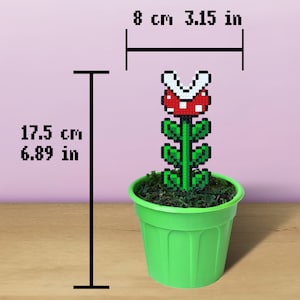 Super Mario Piranha Plant, Pixel Art in Pot, Super Mario Plant, Perler Bead Plant, Figure in Plant Pot, 8 Bit Art Plant, Fake Venus Flytrap image 8