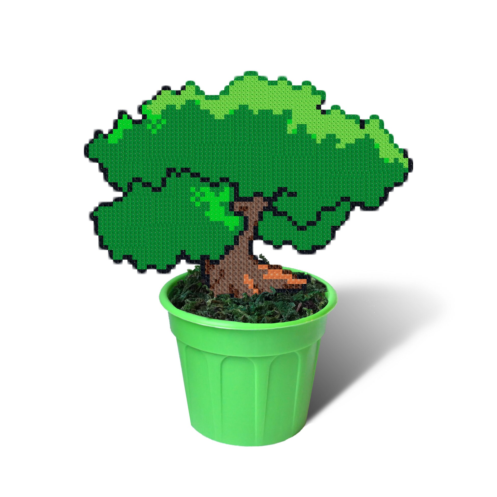 Kleine gefälschte Bonsai künstliche Pflanze Pixel-Kunst | Etsy