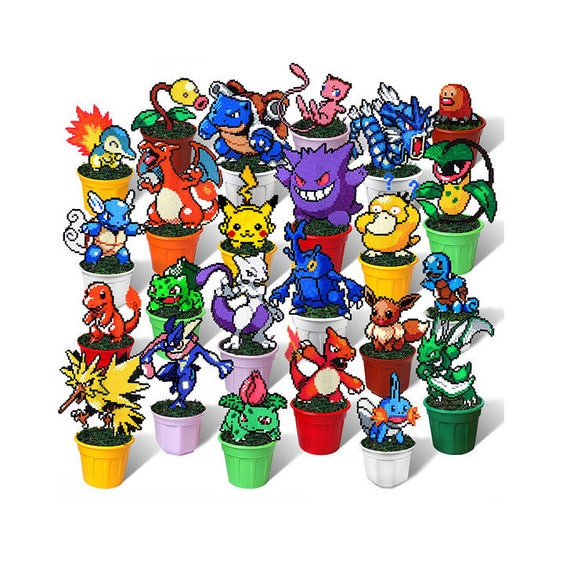 Pokemon Plastic Figures in Plant Pots Charizard/ Blastoise/ Etsy