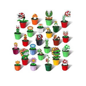 Super Mario Bros Figures, Piranha Plant, Mushroom Classic, Koopa Troopa, Goomba, Luigi, Petey Piranha, Fire Flower, Yoshi, Princess Peach