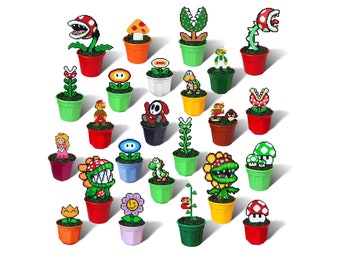 Super Mario Bros Figures, Piranha Plant, Mushroom Classic, Koopa Troopa, Goomba, Luigi, Petey Piranha, Fire Flower, Yoshi, Princess Peach