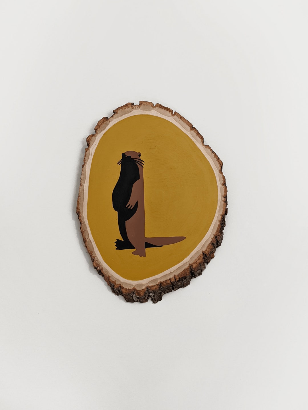 Otter Painting Wall Art Colorful Home Decor Wood Art Etsy