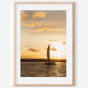Sunset Sailboat Print, San Diego Art, Ocean Photo, Ocean Decor, Beach Photography, Coastal Wall Art, California Art Print, Sunset Photo