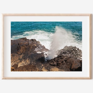 Halona Blowhole, Oahu Hawaii, Ocean Prints, Tropical Decor, Seascape Wall Art, Beach Wall Art, Hawaiian Decor, Travel Photography