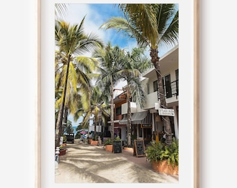 Sayulita Mexico Photo, Travel Photography Print, Coastal Prints, Palm Tree Wall Art, Downtown Sayulita Village, Coastal Style, Mexican Art