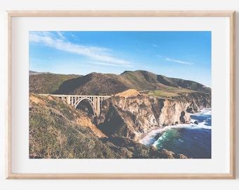 Bixby Bridge Kalifornien, digitaler Download, Kalifornien Küste Druck, Küsten Geschenk, Ozean Fotografie, Big Sur Druck, druckbare Wandkunst