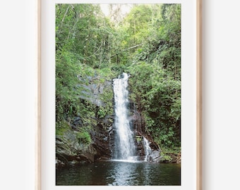 Belize Waterfall Photography Print, Digital Download, Tropical Wall Art, Nature Photo, Waterfall Art, Jungle Printable Art, Instant Download