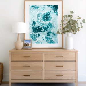 Ocean Waves Print, Modern Coastal Wall Art, Ocean Art Print, Home Beach Décor, Beach House Art, Wall Art Bathroom, Travel Gifts, Canvas Art image 2