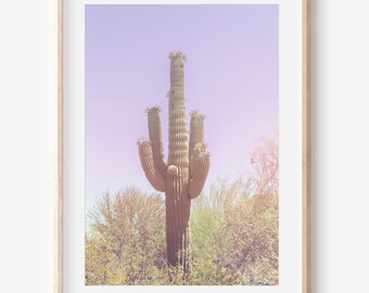 Saguaro Cactus, Digital Download, Pastel Print, Arizona Art, Desert Wall Art, Cactus Print, Desert Photography, Cactus Photo, Desert Print