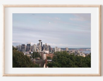 Seattle Skyline Photo Print | Space Needle Landmark Print | Cityscape Wall Art
