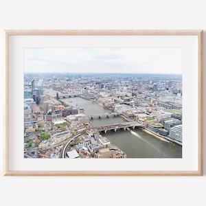 London Skyline Art, Digital Download, River Thames, Printable Art, London Landmarks, England City Landscape, City Views, London City Art