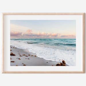 South Beach Miami Print, Digital Download, Sunset Beach Photo, Florida Beach Photo, Beach Decor, Sunset Sky, Coastal Art, Ocean Photography