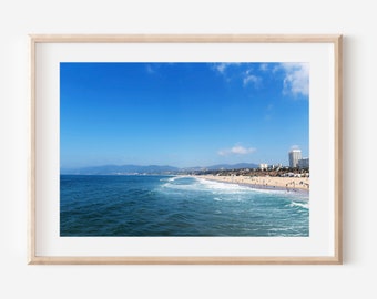 Malibu Beach, Ocean Photography, Los Angeles Print, Beach Wall Art, Coastal Print, Ocean Waves, California Photo, Santa Monica Pier