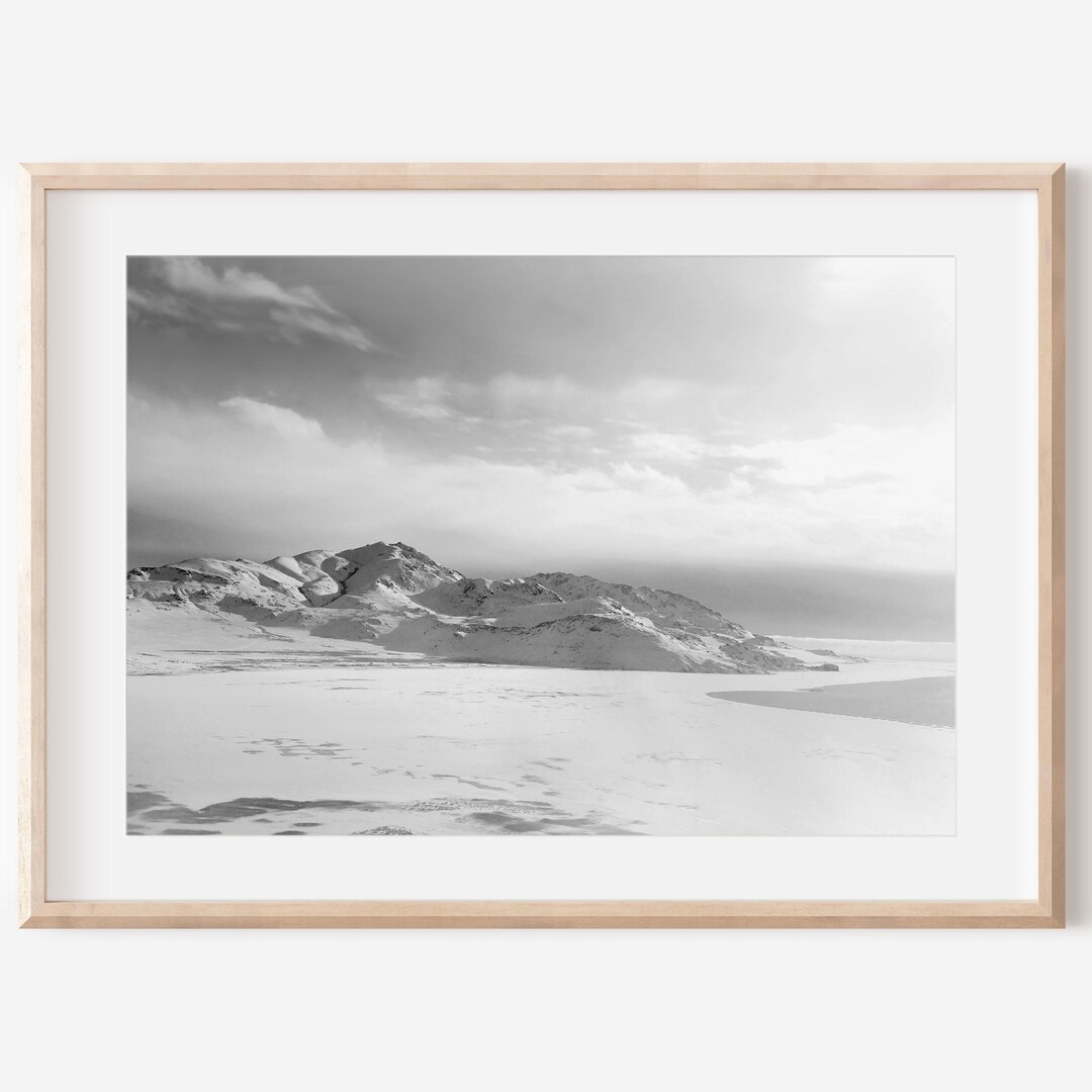 Black and White Snowy Mountain Digital Download, Utah Print, Winter Art ...
