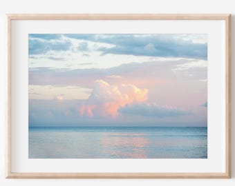 Ocean Photography Wall Art Digital Download | Cancun Print | Sunset Artwork