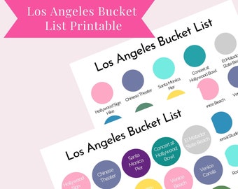 Los Angeles Bucket List Printable Art, Travel Planner Digital Download, Los Angeles Print, Travel Checklist, Travel Itinerary, Things To Do