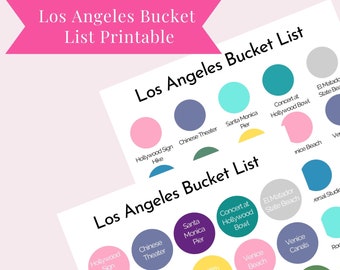 Los Angeles Bucket List Printable | Travel Checklist Digital Download