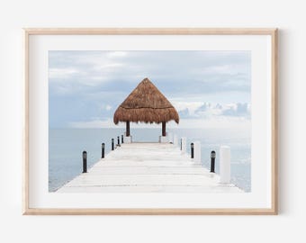 Ocean Pier Wall Art Photography Print | Seascape Art | Cancun Beach Art