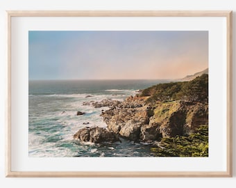 California Coastline Photography Print | Sunset Ocean Wall Art | Monterey Bay Seascape Photo