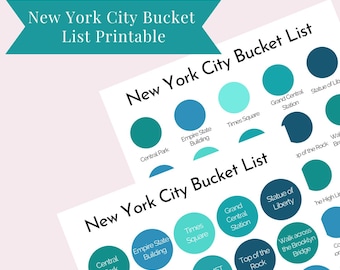 New York City Bucket List: Travel Planner & Tracker Digital Download