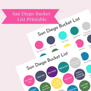 Arte para impressão da lista de desejos de San Diego, download digital do planejador de viagens, impressão de San Diego, guia de viagem, itinerário de viagem, presente de viagem