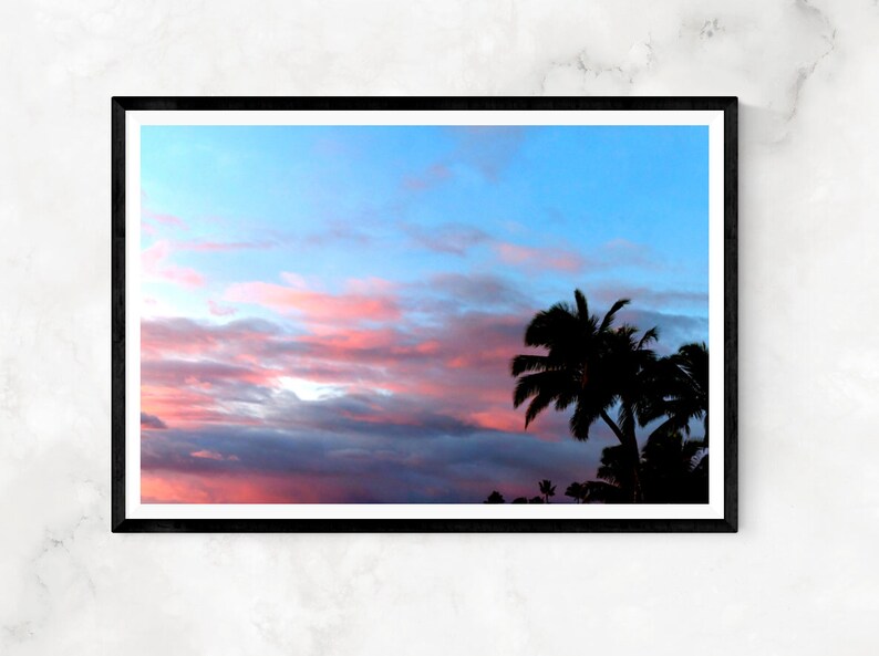 instant download Breeze Beach tropical bright photo Mint Palm Trees digital print sun wall art palm trees