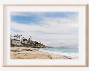 La Jolla Windansea Beach Print | Palm Tree Canvas | Coastal San Diego Wall Art