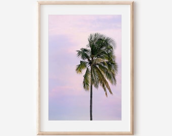 Palm Tree Photo, Sunset Print, Tree Decor, Beach Wall Art, Palm Leaves, Coastal Print, California Photo, Travel Photography, Palm Leaf Art