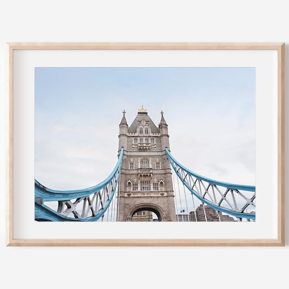 London Tower Bridge Print, Digital Download, London Printable Wall Art, London Landmarks, City Prints, London Architecture, England Print