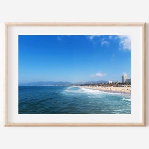 Santa Monica Beach, Digital Download, Los Angeles Beach Digital Print, California Coast, Beach Photography, Ocean Waves Wall Art