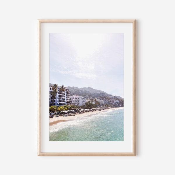 Puerto Vallarta, Coastal Art, Mexico Prints, Coastal Decor, Cityscape Art, Coastline Photo, Mexican Art, Travel Photography, Ocean Prints