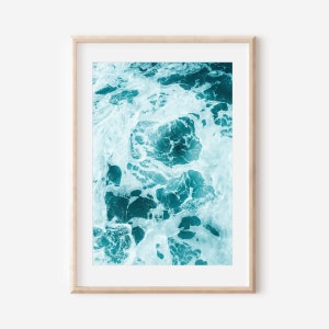 Ocean Waves Print, Modern Coastal Wall Art, Ocean Art Print, Home Beach Décor, Beach House Art, Wall Art Bathroom, Travel Gifts, Canvas Art image 1