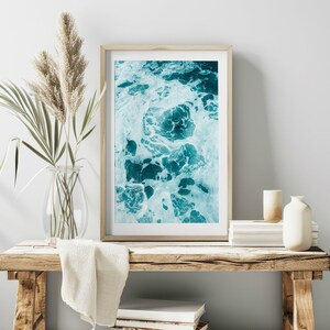 Ocean Waves Print, Modern Coastal Wall Art, Ocean Art Print, Home Beach Décor, Beach House Art, Wall Art Bathroom, Travel Gifts, Canvas Art image 4