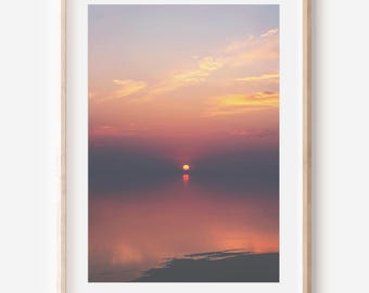 Lake Sunset Wall Art Digital Download | Antelope Island Utah Photos | Lake Photography