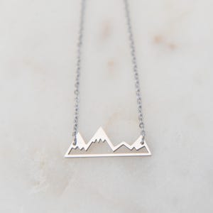 Mountain Necklace, Travel Jewelry, Gold Charm, Silver Necklace, Mountain Jewelry, Mountain Charm, Adventure Necklace, Nature Jewelry