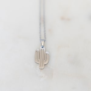 Silver Cactus Necklace, Desert Jewelry, Charm Necklace, Travel Jewelry, Silver Charm, Cactus Charm, Saguaro Cactus, Desert Necklace