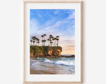 Laguna Beach Print, California Photo, Coastal Art, Ocean Photo, Palm Tree Art, Coastal Decor, Ocean Landscape, Tropical Art, Travel Print