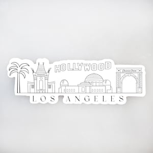 Pegatina de Los Ángeles, pegatinas del horizonte de Los Ángeles, pegatinas de vinilo, pegatinas impermeables para portátil, souvenir de viaje, pegatinas para portátil