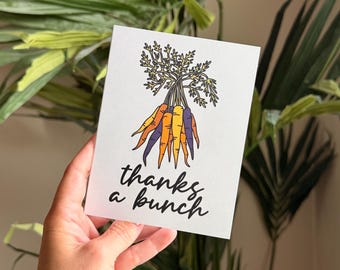 Thanks a Bunch Carrots (blank) Thank You Greeting Card