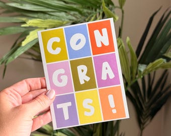 Colorblock General Congrats (blank)  Greeting Card
