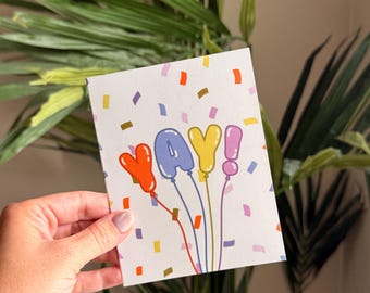 Colorful Confetti Yay General Congrats (blank)  Greeting Card
