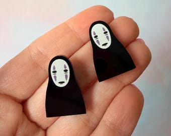 Modern Acrylic Resin Coated No Face Earring Studs