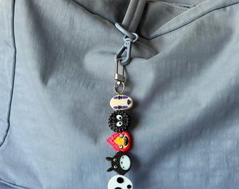 Large Anime Studio Ghibli Modern Beaded Bag Charm Keychain