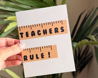 Teachers Rule Thank You Teacher (blank) Greeting Card