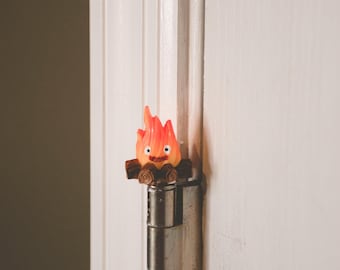 Miniature Hand Painted Resin Calcifer Magnetic Hinge Topper