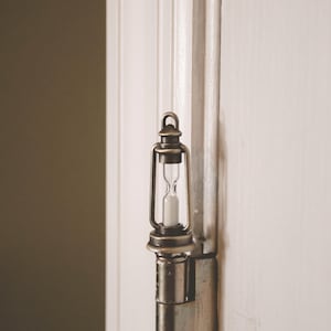 Miniature Brass Hourglass with Glass Magnetic Hinge Topper