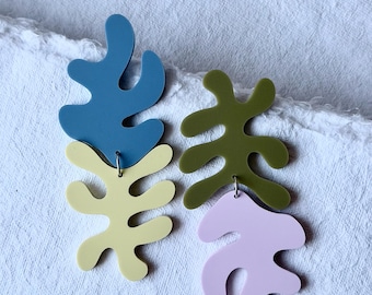 SUMMER DUSK Matisse mismatch modern acrylic statement earrings